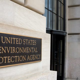 Plaque in front of the EPA building.