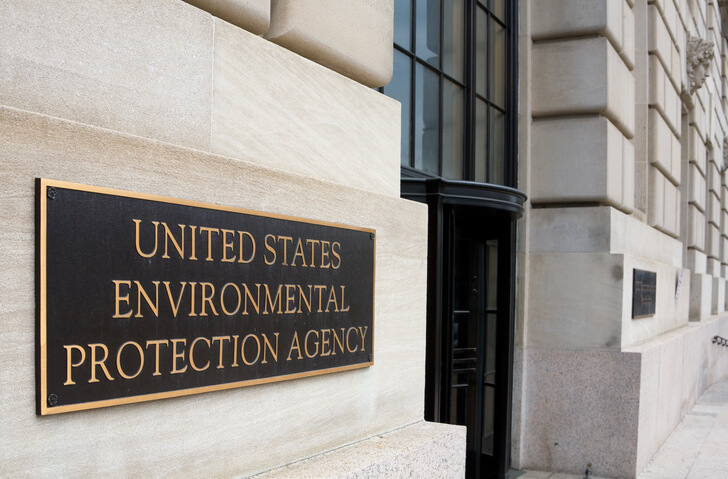 Plaque in front of the EPA building.